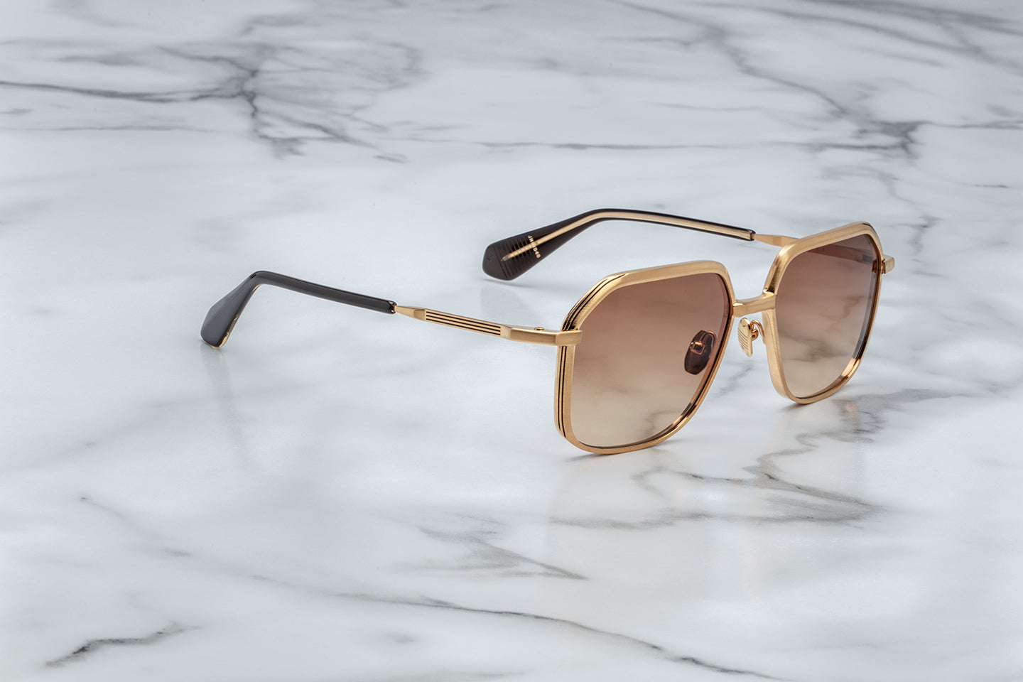 Jacques Marie Mage Runaway Frame Jet Lens Dark Gold Hardware