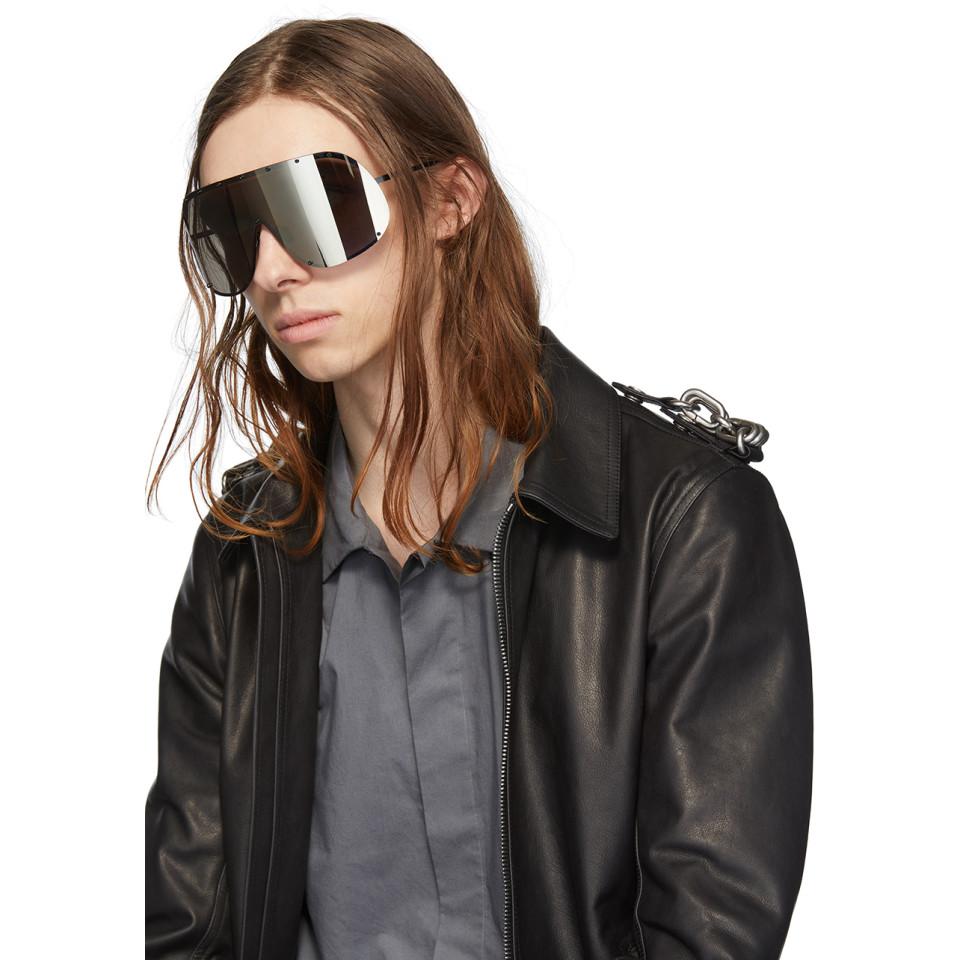 Rick Owens Black Shield Sunglasses